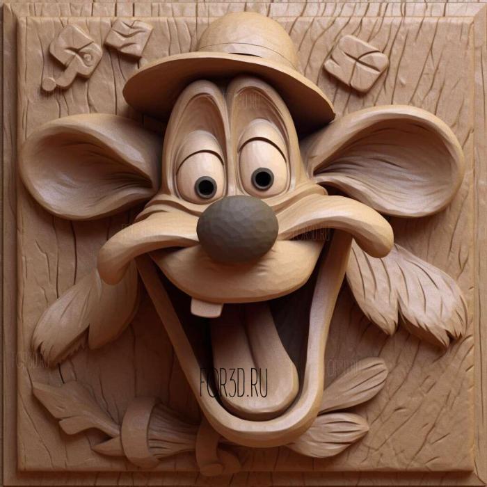 st Goofy 3 stl model for CNC